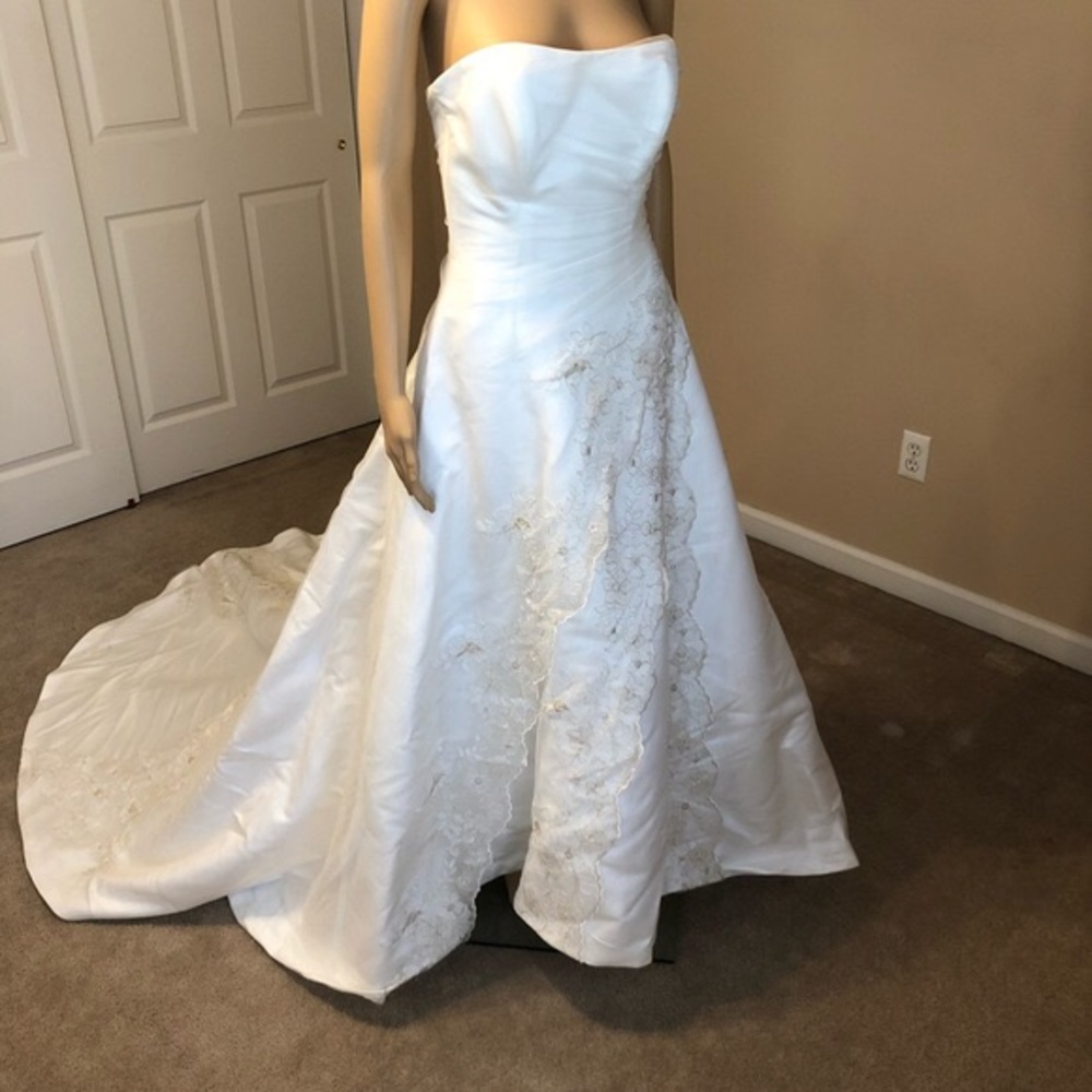 Maggie Sottero White Strapless Wedding Gown